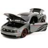 2010 Ford Mustang GT Matt Gray Metallic with Black Graphics and Stripes "Ford Performance" 1/24 Diecast Model Car by Jada - 2 of 4