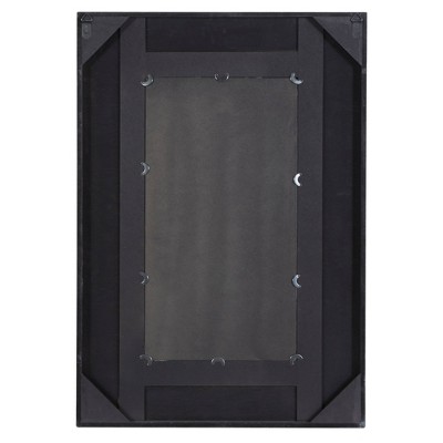 Beige Farmhouse Wood Wall Mirror with Diamond Pattern 28" x 40"