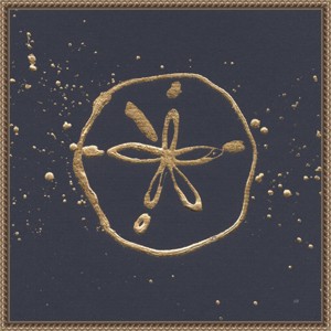 22"x22" Gold Sand Dollar I by Chris Paschke Canvas Art Bronze - Amanti Art: Coastal Abstract Decor - 1 of 4