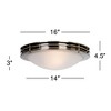 Possini Euro Design Modern Ceiling Light Flush Mount Fixture Brushed Nickel 16" Wide White Glass Bowl for Bedroom Kitchen Hallway - 4 of 4