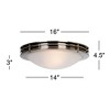 Possini Euro Design Modern Ceiling Light Flush Mount Fixture Brushed Nickel 16" Wide White Glass Bowl for Bedroom Kitchen Hallway - image 4 of 4