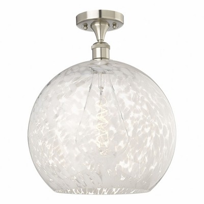 White Mouchette - 1 Light Semi-Flush Mount In Modern Style-17.88 Inches Tall and 13.75 Inches Wide
