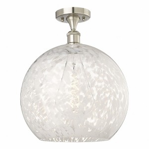 White Mouchette - 1 Light Semi-Flush Mount In Modern Style-17.88 Inches Tall and 13.75 Inches Wide - 1 of 1