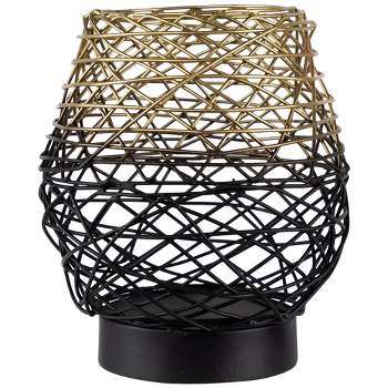 Northlight Small Woven Ombre Iron Votive Candle Holder - 6.25" - Black and Gold