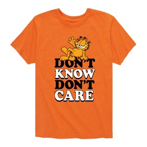 Boys' - Garfield - Don’t Know Don’t Care Short Sleeve Graphic T-Shirt - 1 of 4