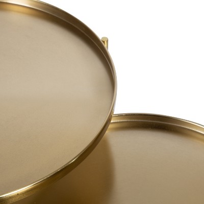 Ulani Round Gold Metal Nesting Accent Table Set