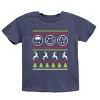 SmileyWorld Ugly Christmas Sweater Pixels - Youth Short Sleeve Graphic T-Shirt - 2 of 4