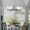BAOURE 36.25in Black 6-Light Chandelier with Bowl Shaped Glass Shades - 2 of 4