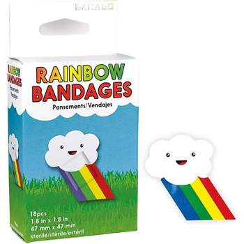 Gamago Rainbow Bandages | Set of 18 Individually Wrapped Self Adhesive Bandages