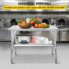 VEVOR Folding Commercial Prep Table, 48 x 24 Inch Commercial Worktable Workstation with Undershelf, Heavy-duty Stainless Steel Folding Table, Silver - 3 of 4