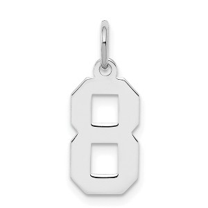 Black Bow Jewelry Sterling Silver, Athletic Collection, Small Polished Number 8 Pendant - 1 of 4