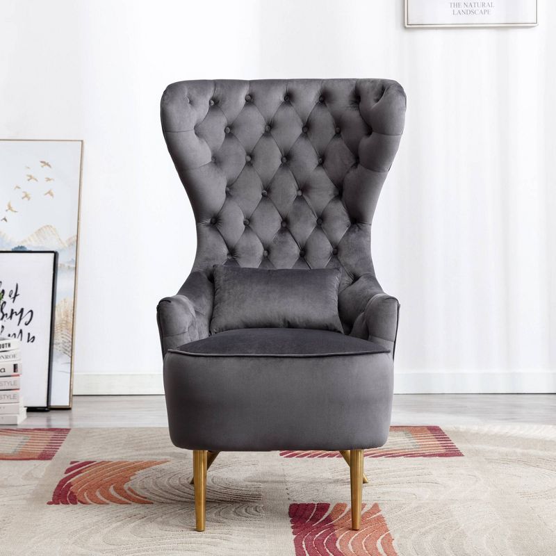 Upholstered Tufted High Wingback Chair - Kinwell, 5 of 12