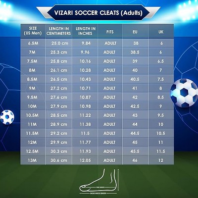 Vizari Men's Valencia Soft Ground Soccer Shoes - Blue/White, Size 13 — фото 5