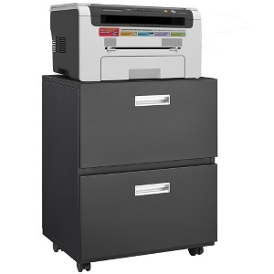 LOVMOR Metal Lateral File Cabinet with 2 Drawer&Lock,Office Vertical Files Cabinets for Office Home,A4,Assembly Required - 1 of 4