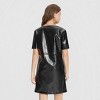 Women's Short Sleeve Faux Leather Mini Shift Dress - A New Day™ - 2 of 4