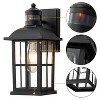 C Cattleya Matte Black Motion Sensor Outdoor Wall Lantern,Dusk to Dawn Exterior Light Fixture with Clear Glass - image 3 of 4