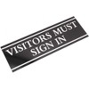 Juvale 6-Pack "Visitors Must Sign in" Office Signs, Adhesive Wall Signs, Black & Silver 9" x 3" - 2 of 4