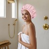Reusable Shower Cap for Women, Large Waterproof Shower Essentials Bonnet Washable Elastic Band Bath Hair Wrap Hat - 4 of 4
