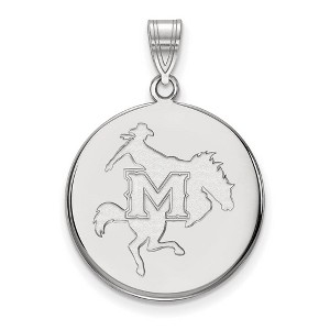 Black Bow Jewelry 10k White Gold McNeese State Cowboys NCAA Large Pendant - 1 of 3