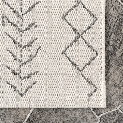 Ezri 10' Square Ivory Synthetic Indoor/Outdoor Moroccan Rug