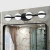 DOMETOUR 30 Modern Minimalist LED Bathroom Vanity Light, 4-Bulb Crystal Sand Acrylic Shades, Wall Mounted, Black - 2 of 4