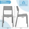 VECELO Plastic Stackable Dining Chairs Set of 4, Modern Kitchen Chairs with Wide Seat & Curved Back for Indoor or Outdoor, No Assembly - 3 of 4