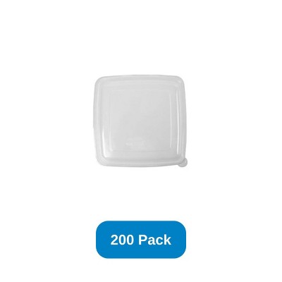 Fineline Lid for 9" Fiber Square Tray Clear PET - Case of 200