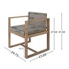Coolbibila Modern Outdoor Fabric Upholstered Dining Chairs Set of 2,Outdoor Patio Solid Acacia Wood Dining Room Chair,Kitchen Chair - 4 of 4