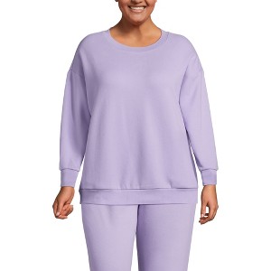 Lands' End Women's Serious Sweats Relaxed Long Sleeve Crew Neck Sweatshirt - 1 of 3