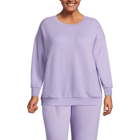 Lands End Women s Plus Size Serious Sweats Oversized Long Sleeve Crew Neck Sweatshirt 3x Lavender Cloud Target