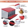 Chicken Nesting Box, 3 Compartment Roll Away Design for High-Volume Egg Collection and Easy Wall Mounting with Metal Legs - 4 of 4
