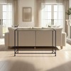 Royal Hampton 48 Inch Console Sofa Table, Artisanal Hammered Antique Bronze Tray Top, Industrial Black Iron Frame - 3 of 4
