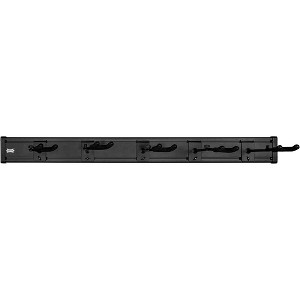 Levy's LVY-SLATSTRIPHNGR5-BLK Wall-Mounted 5-Space Slatwall Guitar Hanger in Black - 1 of 4