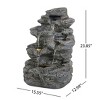 Christopher Knight Home Kirae Modern 5-Tiered Outdoor Concrete Rock Waterfall Fountain with LED Light - 3 of 4