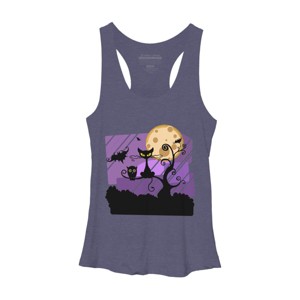 Women's Design By Humans Night Halloween moon By ChadiElHanchi Racerback Tank Top - 1 of 3