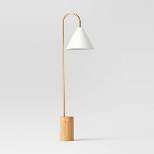 Goose Neck Arc Floor Lamp Brass (Includes LED Light Bulb) - Threshold™