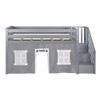 Max & Lily Twin Low Loft with Stairs and Curtains - 3 of 4
