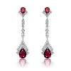 Guili Sterling Silver Rhodium/White Gold Plated Drop Earrings with Colored CZ Stones in Elegant Designs for a Sophisticated Statement Look - 3 of 3