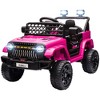 Qaba 12V Ride On Truck, Battery Powered Kids Electric Car with Spring Suspension, Remote, 3 Speeds, LED Headlights, Horn, USB Music - 4 of 4