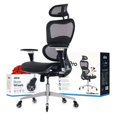 Workstream by Monoprice WFH Ergonomic Office Chair with Mesh Seat, Lumbar  Support, Adjustable Armrests, Backrest, and Headrest 