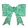 NAYSAYE 28IN Christmas Bowknot Decoration Green Tinsel Display for Door Wall and Porch Indoor Outdoor Holiday Ornament, Green, 28.3"*4.7"*25.6" - 2 of 4