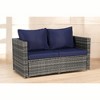 6-Piece Outdoor Wicker Sectional Sofa Set  - All-Weather Patio Furniture for Garden, Backyard, and Porch - 3 of 4