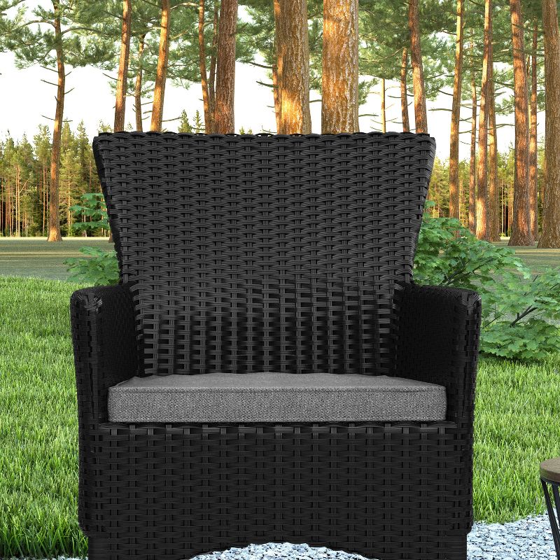 Emma and Oliver Set of 2 Modern Wicker Patio Chairs with Removable Cushions for Indoor and Outdoor Use, 6 of 13