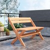 Costway Patio Folding Chair Solid Indonesia Teak Wood Slatted Seat Natural Portable Outdoor - 3 of 4