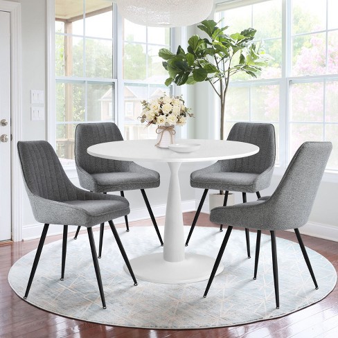 dining table set for 4 round white