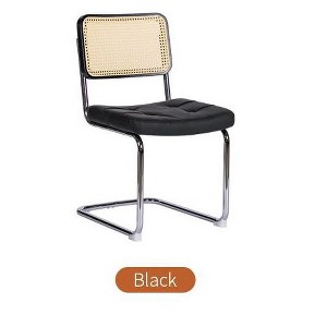 Lyngins Modern Dining Chairs with Rattan Backrest,Upholstered Kitchen Chairs Set of 2,Polyester Chairs for Dining Room,Kitchen - 1 of 4