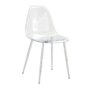 MAYEERTY Transparent Ergonomic Dining Chairs Set of 3 - Clear Cushion, Silver Legs, Stylish - 1 of 4