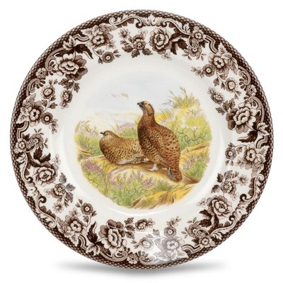 Spode Woodland 8” Dinner Plate, Perfect For Thanksgiving And Other Special Occasions, Made In England, Bird Motifs