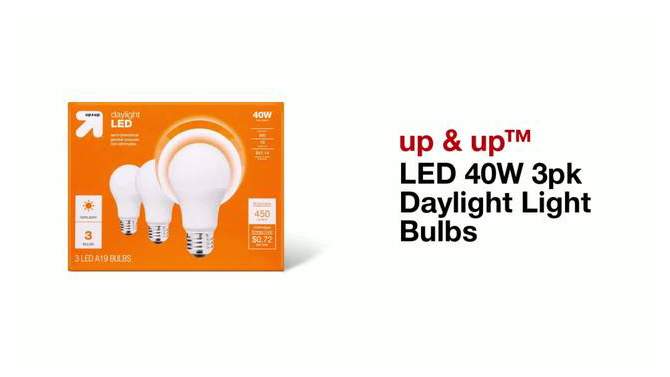 LED 40W 3pk Daylight Light Bulbs - up &#38; up&#8482;, 2 of 5, play video