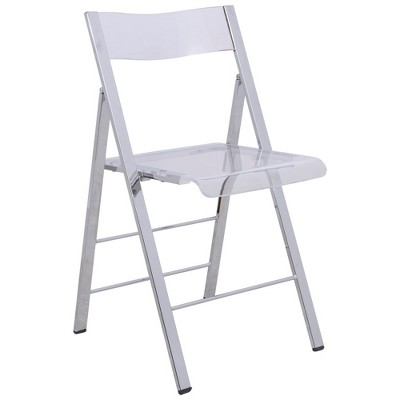 LeisureMod Menno Folding Dining Chair with Stainless Steel Frame